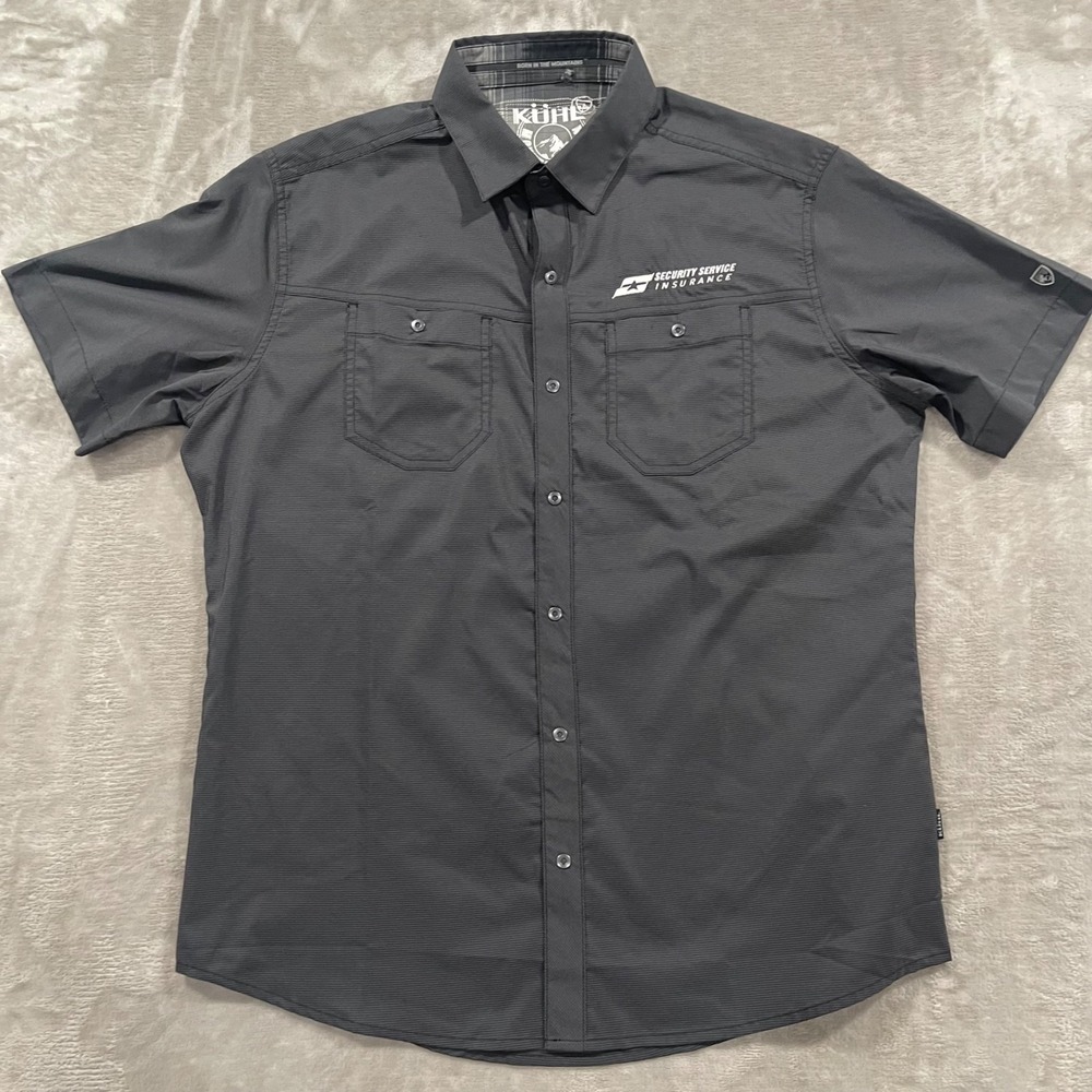 Kuhl Stealth Shirt Mens Medium Black Short Sleeve Quick Dry Hiking Outdoors